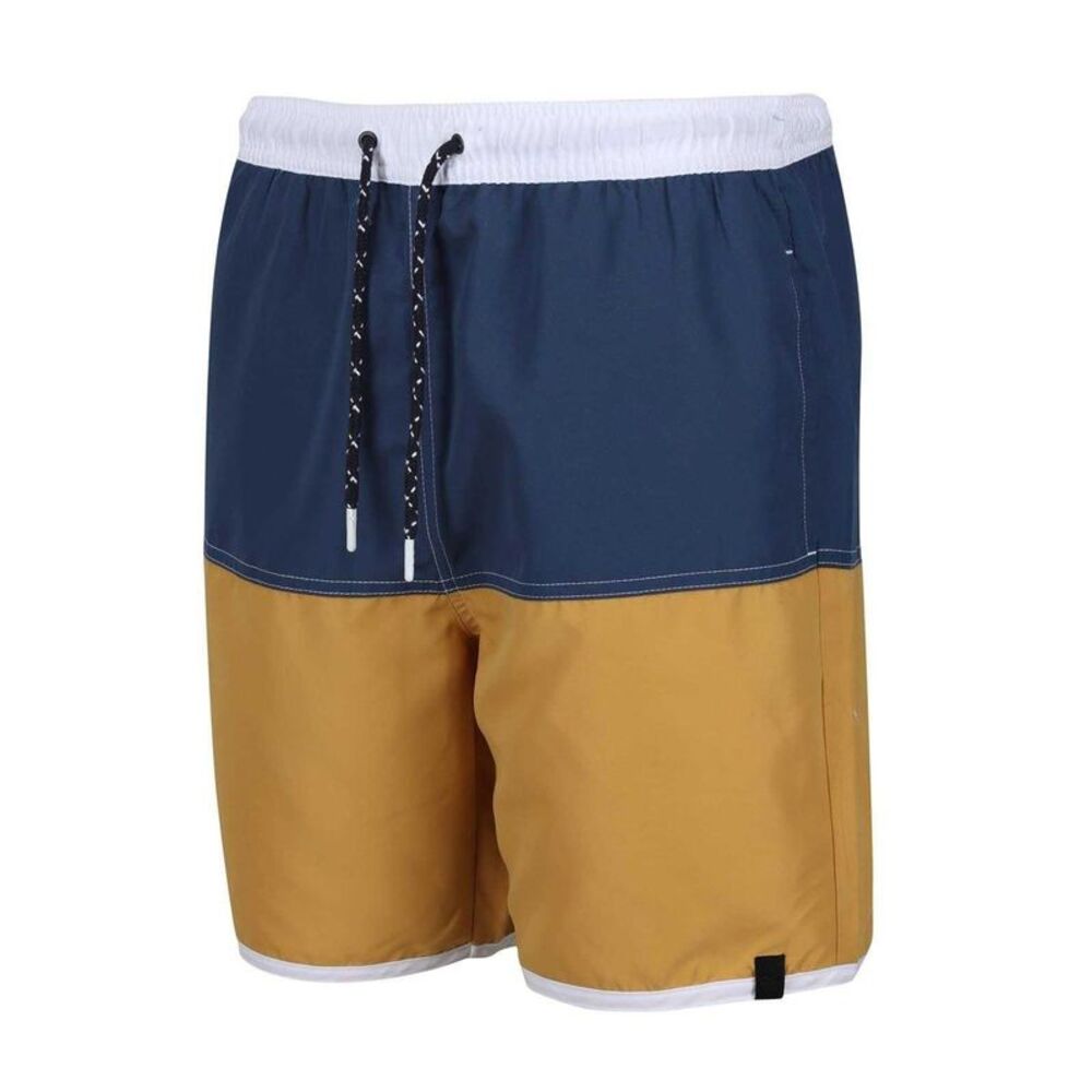 Regatta Mens Benicio Swim Shorts / Dark Denim/Gold Straw